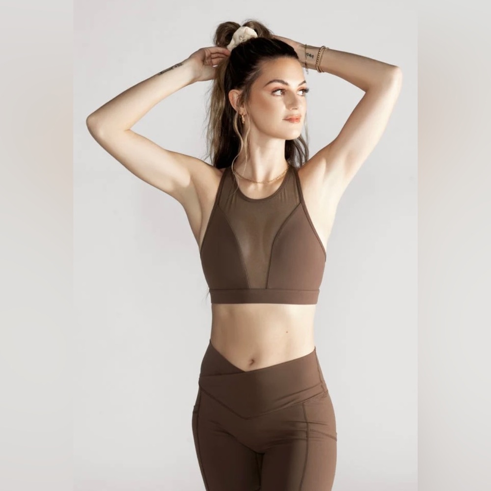 POPFLEX Active Mocha Alpine Bra Size XS
